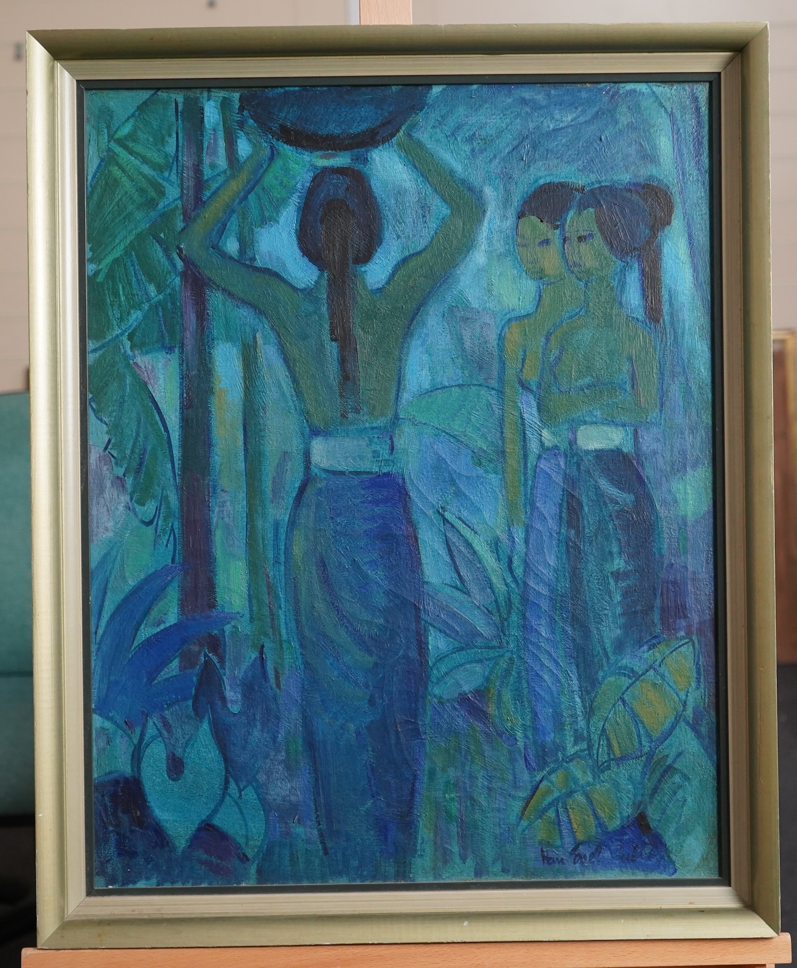 Han Snel, Dutch/Indonesian 1925-1998, 'Balinese Girls'